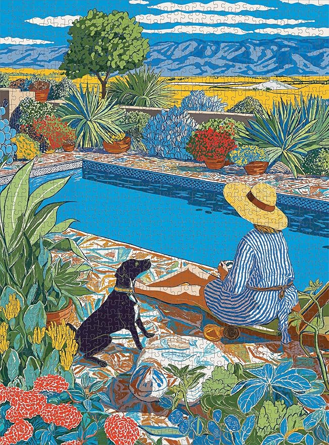 Cross & Glory - Desert Poolside Oasis - 1000 Piece Jigsaw Puzzle for Adults | Vibrant Desert Landscape and Pool Scene for Nature Lovers