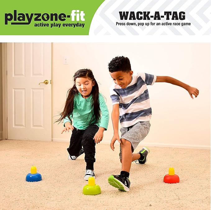 Playzone-fit Wack-a-Tag - Set of 3 Colorful Whack a Mole Pop Up Toys - Great Indoor & Outdoor Active Play Toys for Toddlers and Kids Ages 18 Months+