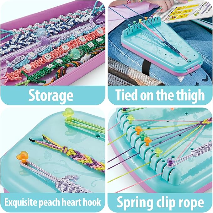 Yolscue Friendship Bracelet Making Kit for Girls,Bracelet Kit Toys,Arts and Crafts for Kids Age 7-12,Best Birthday Gifts Ideas for Ages 7,8,9,10,11,12 Year Old,Kids Bracelet String Toys Set (Blue)