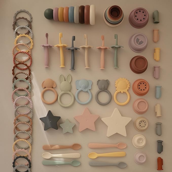 mushie Stacking Cups Toy 8 pcs | Made in Denmark (Forest)