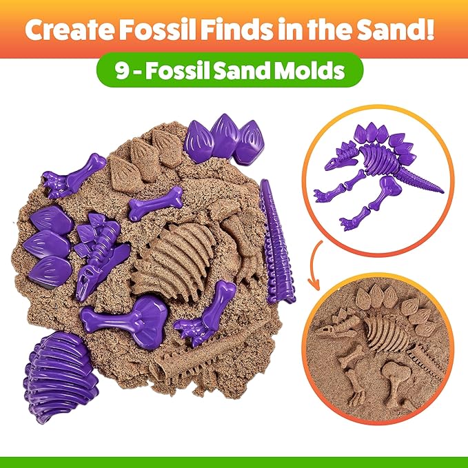 USA Toyz Dinosaur Sand Molds Beach Toys for Kids- 23pk Sandbox Toy for Toddlers, Compatible with Foam or Molding Clay, 3D Beach Sand Castle Building, Water Tables, Indoor Outdoor Sensory Toys for Kids