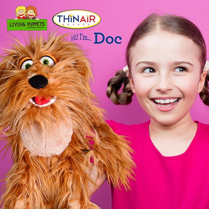 Living Puppets 20-Inch Plush Big Puppy Dog Hand Puppet - Fine European Design, Ultra-Soft and Cuddly, Promotes Child Development, Safety Certified, Teacher-Recommended for Boys and Girls
