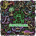 51 Pcs Neon Dinosaur Stickers for Kids Glow in The Dark, Dinos Sticker for Water Bottle, Vinyl Waterproof Laptop Decals for Teens Girls Boys, Students Adults Sticker Pack