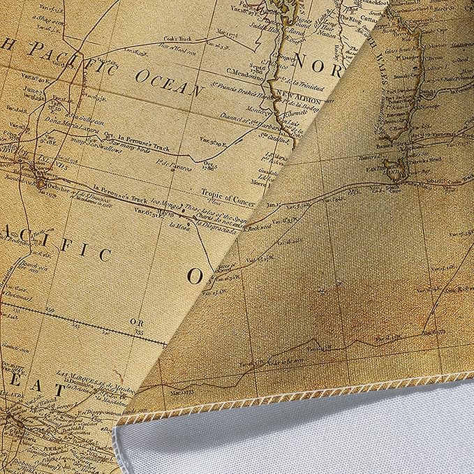 Old World Map Tapestry, Vintage Geographical Distribution Wall Hanging, Brown Historical Atlas Educational Poster for Wall Classroom Bedroom Living Room Office 60x40 Inch