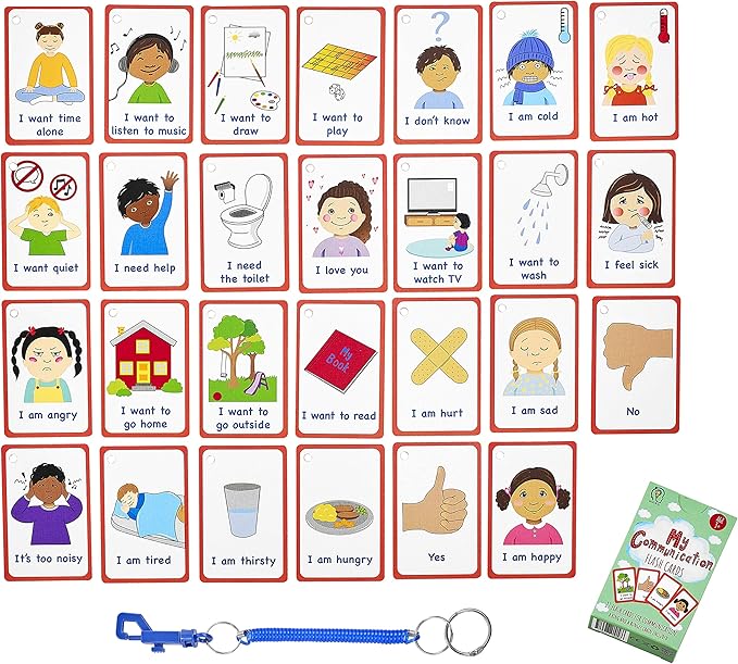 Special Needs My Communication Cards for Special Ed, Speech Delay Non Verbal Children and Adults with Autism 27 Flash Cards for Visual aid or cue Cards