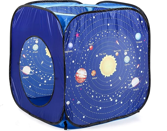 UTEX 3pc Space Astronaut Pop Up Play Tents with Tunnels for Kids, Boys, Girls, Babies and Toddlers, Indoor/Outdoor Playhouse –Stem Inspired Design W/Solar System & Planet