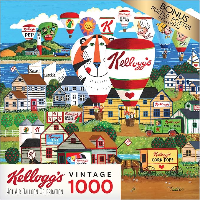 RoseArt - Kellogg's - Hot Air Balloon Celebration - 1000 Piece Jigsaw Puzzles for Adults