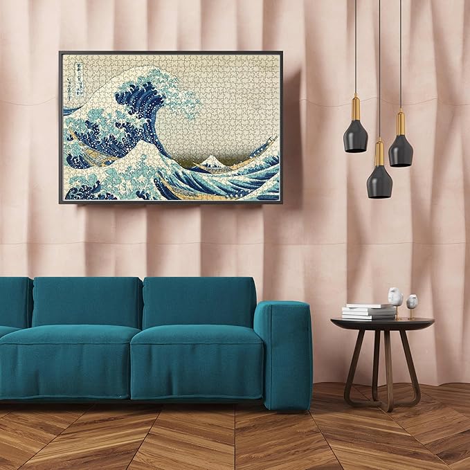 MaxRenard Game 1000 Pieces Jigsaw Puzzle for Adult Fine Art Collection Toy The Great Wave Off Kanagawa Puzzle