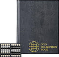 350 Pockets Coin Albums - 35x30 mm/1.3x1.1 inch Pocket Black Coin Book 10 Pages Coin Collection Holder Letter Size Coin Storage Book CS0235BK