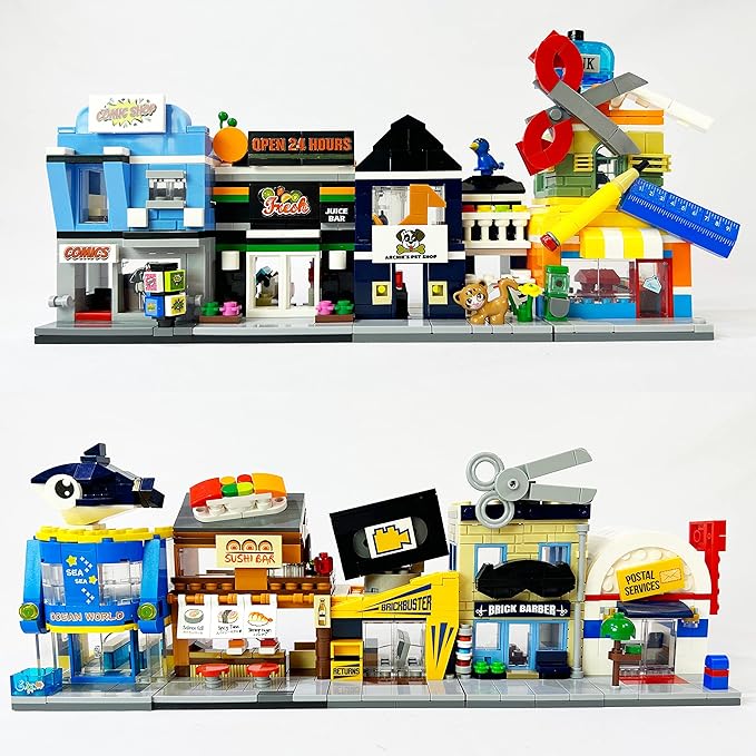 Brick Loot Mini City Gas Fuel Station Building Set – 146-Piece DIY Toy Kit for Kids & Adults, Custom Designed, Lego-Compatible Brick Model with Realistic Pumps, Ideal for Creative Play & Display