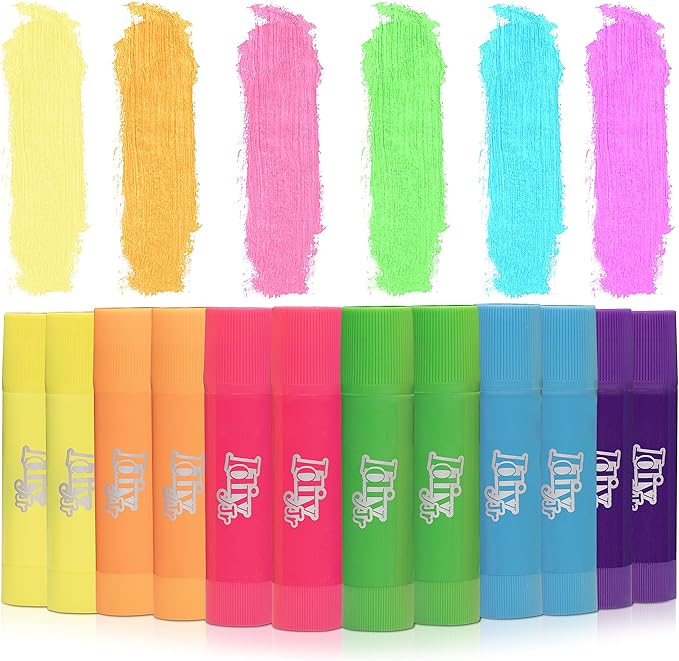 Tempera Paint Sticks 12 Pack– Bright Colors for Kids & Adults, Mess Free Washable Paint, Quick Dry Non-Toxic Arts & Crafts, Classroom School Supplies, Christmas Stocking Stuffers, Holiday Gift Set