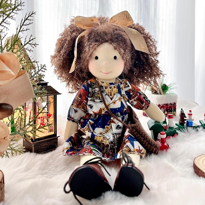 BlissfulPixie Easter Waldorf Doll - Handmade Rag Doll Plush Doll Birthday Present with Beautiful Present Box-Olivia 12"