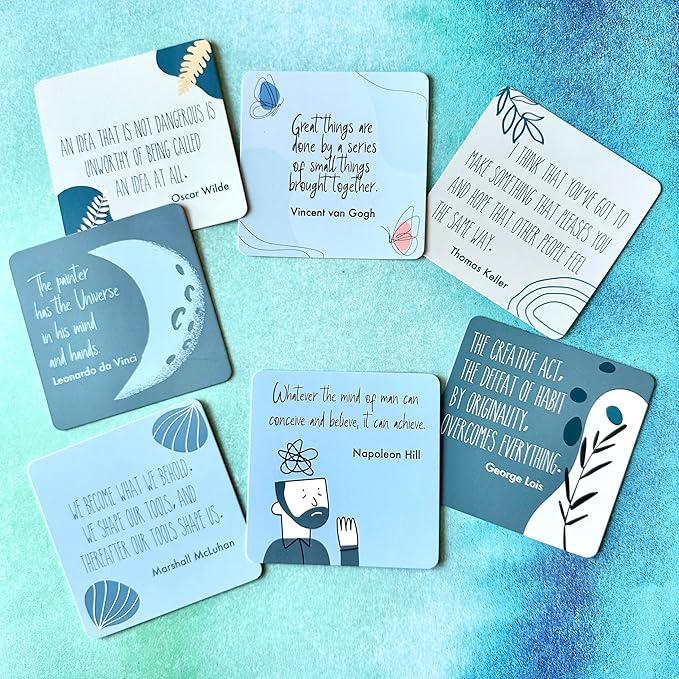 40 Creativity Quotes to Inspire Your Imagination – Creativity Cards – Daily Inspiration Cards with Famous Creative Quotes for Writers, Students & Teams
