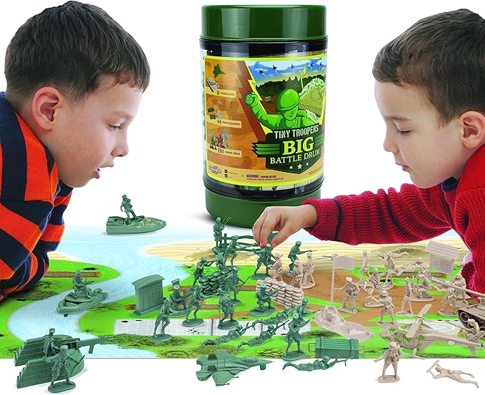 Imagination Generation Army Men Big Battle Playset Deluxe Army Toys and Green Army Men - Set Includes Tan and Green Army Men, Tanks, Jets, Walls, Helis, Battlefield Mat and More (260 pcs)