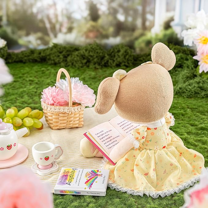 Gloveleya Baby Girl Gift Soft First Baby Doll Plush Doll Floral Yellow 16 "