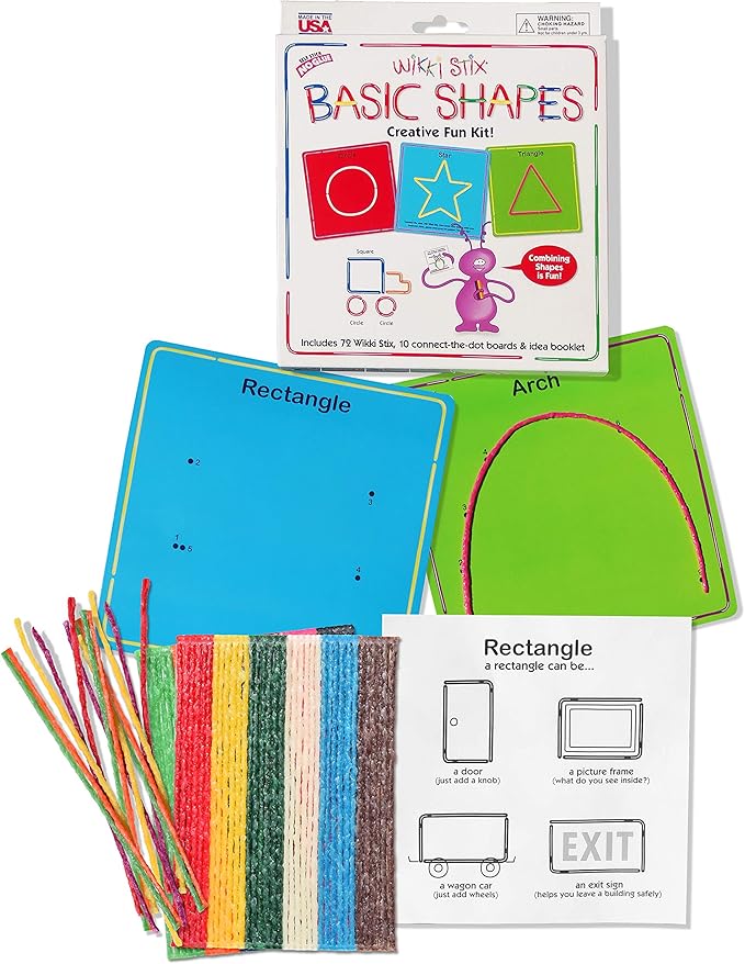Wikki Stix Early Learning Trio, Alphabet, Numbers and Shapes for Easy, Fun Preschool Learning, Made in The USA