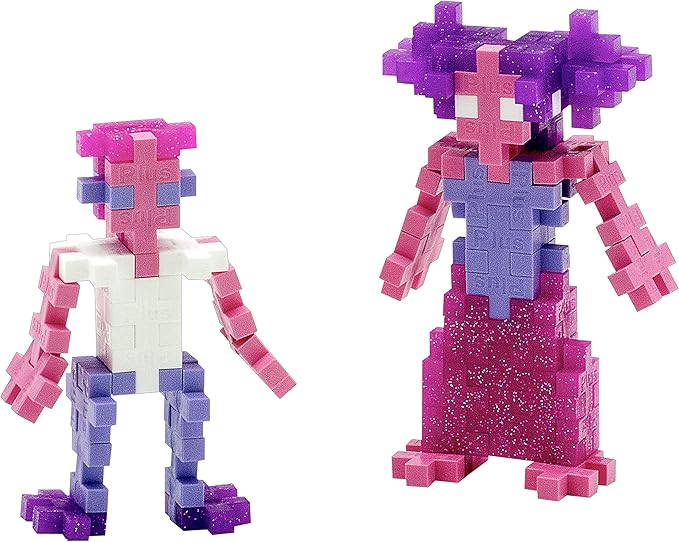 PLUS PLUS 70 Piece Interlocking Building Blocks for Kids, Open Ended Connecting Toys, STEM Bin Classroom Mini Manipulatives - Glitter Mix Play Tube