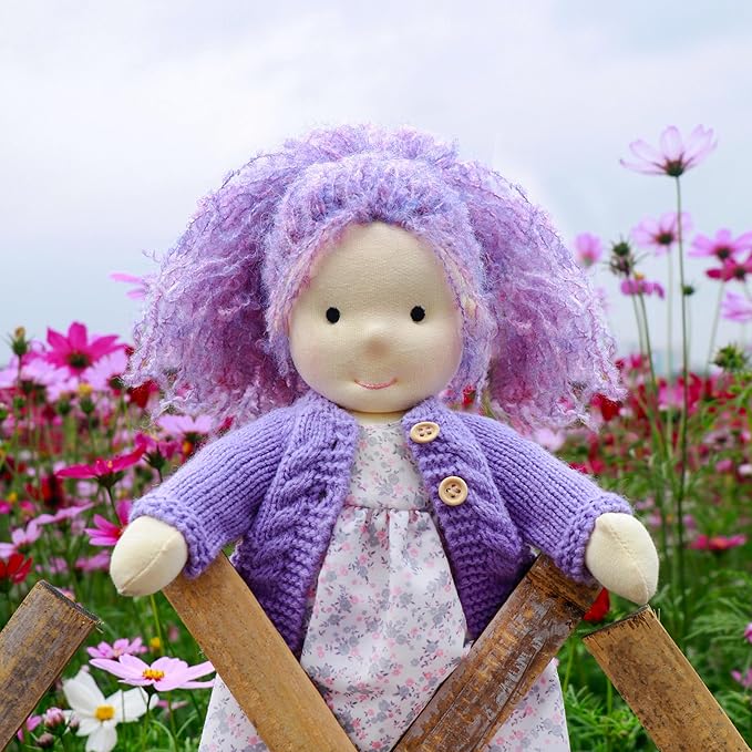 BlissfulPixie Handmade Waldorf Doll - Fruzie 12", Soft Girl Rag With Cute Stuffed Plush, Ideal First for Babies & Toddlers