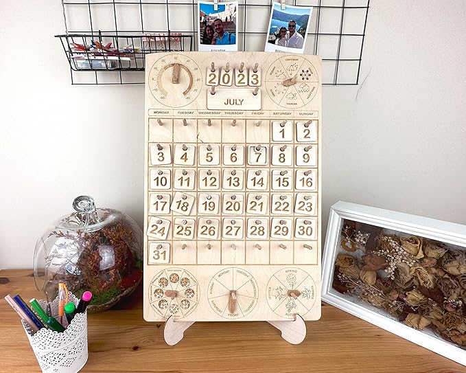 Montessori Calendar, Toddler Calendar, Perpetual Calendar, Classroom calendar, Montessori Learning Calendar, Christmas Gift for Kids