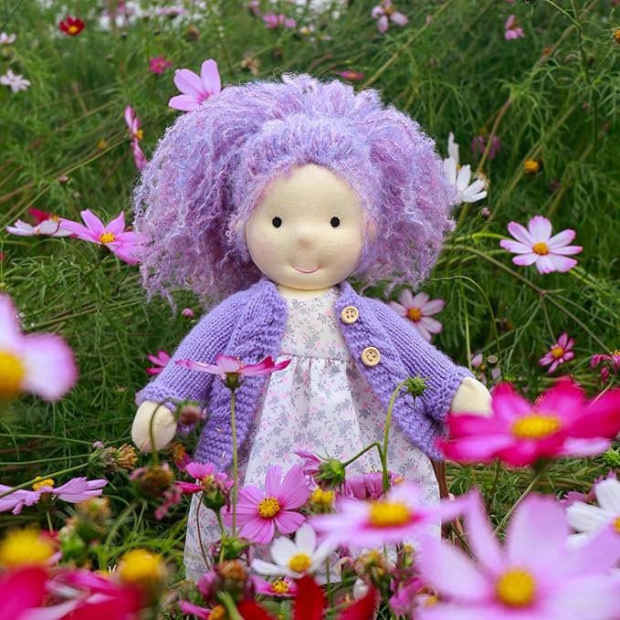BlissfulPixie Handmade Waldorf Doll - Fruzie 12", Soft Girl Rag With Cute Stuffed Plush, Ideal First for Babies & Toddlers