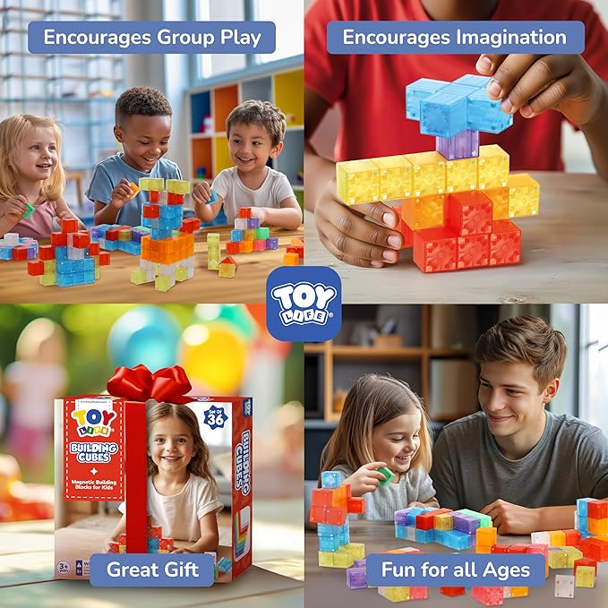 TOY Life 36PCS Magnetic Blocks for Kids Ages 4-8, Magnetic Building Blocks for Toddlers 3-5, Magnet Toys for Toddler, Kids Building Blocks, Toddler Building Toys