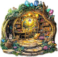 Wooden Puzzle for Adults,Unique Shape Advanced Forest Mushroom House Wooden Jigsaw Puzzle, Gifts for Craft Lovers & Friends, Home Decor.（11.4 * 11.3in 195pcs）
