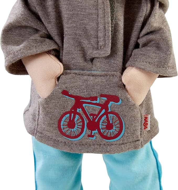 HABA Lian 12" Soft Doll - Baby Boy Doll with Brown Hair and Blue Eyes, Perfect Plush Toy for 18 Months & Up with Embroidered Face (Machine Washable)