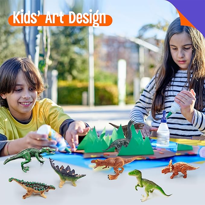 SpriteGru 12 Dinosaur Figurines for Kids, Plastic Animal Toys Tiny Portable Dinosaur Figures Playset Montessori Toy Educational Game for Homeschool Preschool Toddler Kids