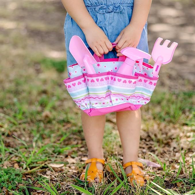 Melissa & Doug Sunny Patch Pretty Petals Gardening Tote Set with Tools