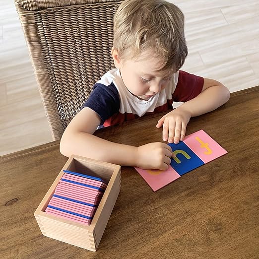 Montessori Sandpaper Letters | Lowercase | PP Wood Tiles | Vowel Consonant Color Coded | Includes Storage Box
