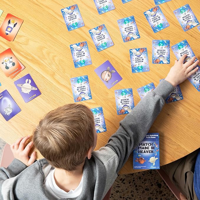 Celestial Buddies Card Game 4 Pack - Galactic Go Fish, Match Made In Heaven, Found in Space, and Buddies Battle | Space-Themed Fun Educational Fun for Kids | STEM Learning, Planets & Space Exploration