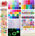 SJZWSD Friendship Bracelet Making Kit– 6 Boxes of Pony, Seed, Clay & Letter Beads, UV Glow in The Dark Beads, Tools & Charms – Jewelry Craft Kit for Kids & Adults