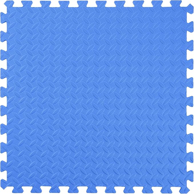 IncStores 1/2 Inch Thick Diamond Soft Foam Flooring Tiles | High-Density Interlocking Foam Tiles for Rugged Style in Your Home Gym, Playroom, and More | Blue, 6 Tiles