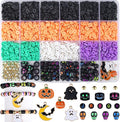 XIANNVXI 2846pcs Halloween Clay Beads Jewelry Making Kit Orange Purple Black White Green Friendship Bracelet Supplies with Halloween Pattern Clay Beads DIY Crafts Kit