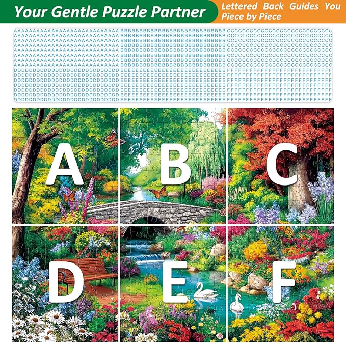 300 Piece Puzzle for Adults,Riverside Animal Puzzle for Kids Teen Adults,Spring Flower Landscape Jigsaw Puzzle 300 Piece,Interlock Perfectly Letter on Back,Family Activity Game Nights Gifts,20.5x15 in