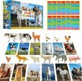 SpriteGru 12 PCS Farm Animal Figurines with 12 Introducing Flashcards, Realistic Farm Animals Playset Montessori Toys Science Educational Matching Game for Homeschool Preschool Toddler Kids