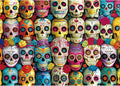 1000 Piece Jigsaw Puzzle for Adults - Vibrant Day of The Dead Sugar Skulls Colorful Mexican Folk Art Halloween Challenging 1000-Piece Puzzle 27x20 Inches Premium Adult Puzzles