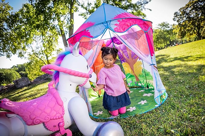 Kid Trax Easy Pop Up Kids Magical Play Tent, Large Front and Rear Openings, Carrying Case Included, Easy Storage, Magical Forest