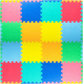 ProSource Foam Puzzle Floor Play Mat for Kids and Babies with Solid Colors, 36 or 16 Interlocking Tiles with Borders, Assorted