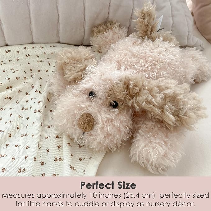 MON AMI Bogart The Puppy Plush Animal Toy - 10”, Soft Cuddly Handcrafted Premium Stuffed Dog Toy for Little Boys,Girls & Kids of All Ages