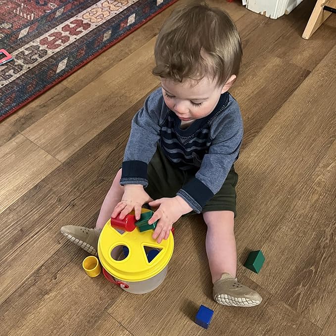 Shape Sorter Bucket – 12-Piece Toddler Math & Fine Motor Skills Toy, Special Needs-Friendly Sorting and Matching Activity