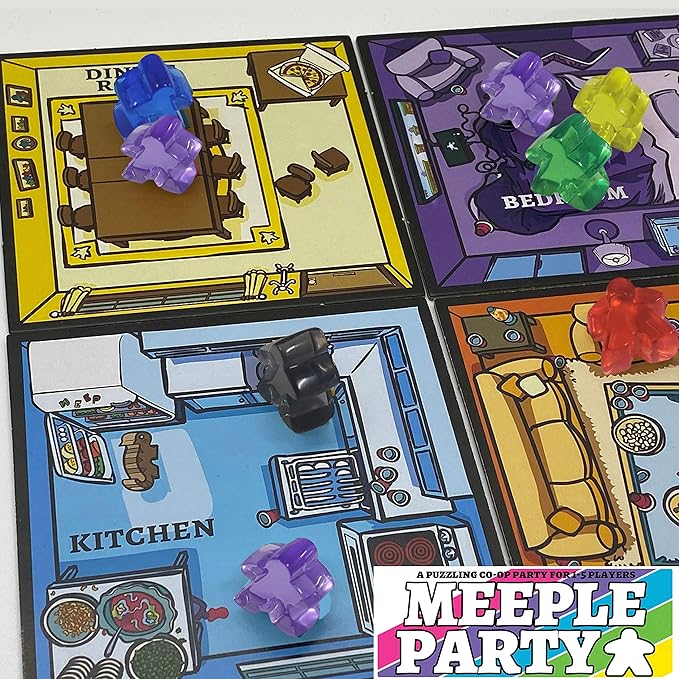 144 Pieces Meeples Game Tokens,Game Pieces for Board Games,Board Game Accessories with Portable Box(Translucent,6 Colors)