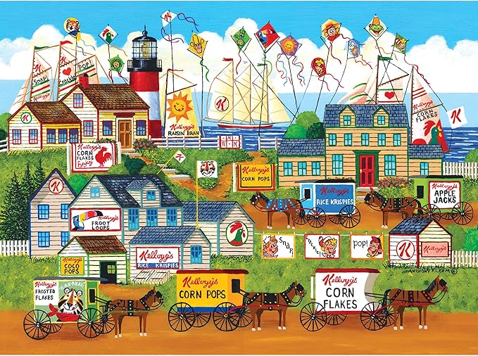RoseArt - Kellogg's - Town by The Sea - 1000 Piece Jigsaw Puzzles for Adults