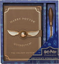 Harry Potter A5 Notebook Set with Broomstick Pen for Kids, Teens, Faux Leather Cover, Golden Snitch Detail, Stationery Supplies, Gifts for Kids (Brown Wand Pen)