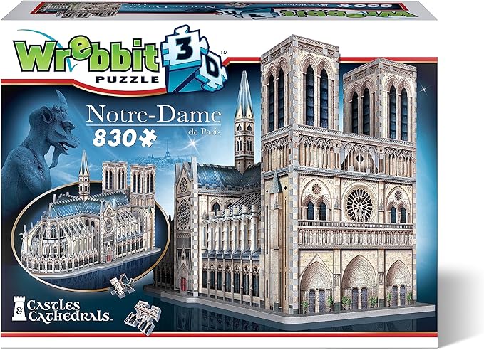 Wrebbit3D Notre-Dame de Paris 3D Puzzle | 830 Jigsaw Puzzle Pieces | Castles and Cathedrals Collection