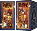 DIY Book Nook Kit, Alice in Wonderland, Dollhouse Miniature, Booknook Bookshelf Insert Alley 3D Wooden Puzzle, Bookends Model Building Kit, Gift for Teens and Adults, Falling Library