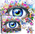 Impossible Puzzle for Adults 1000 Pieces, Eye Flower Abstract Art Puzzle Colorful Gradient, Hard Challenging Butterfly Floral Jigsaw Puzzle