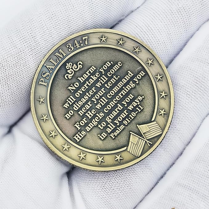 The Archangel Michael Challenge Coin Christian Coin Bible Verse Angel Coin As Catholic Gifts (Pack of 6)