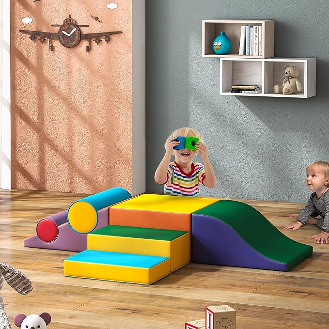 Betterhood Climbing Blocks - Kids Soft Foam Activity Playset - Toddler Soft Couch Climber Gymnastics Equipment for Crawling and Sliding at Home, Preschool