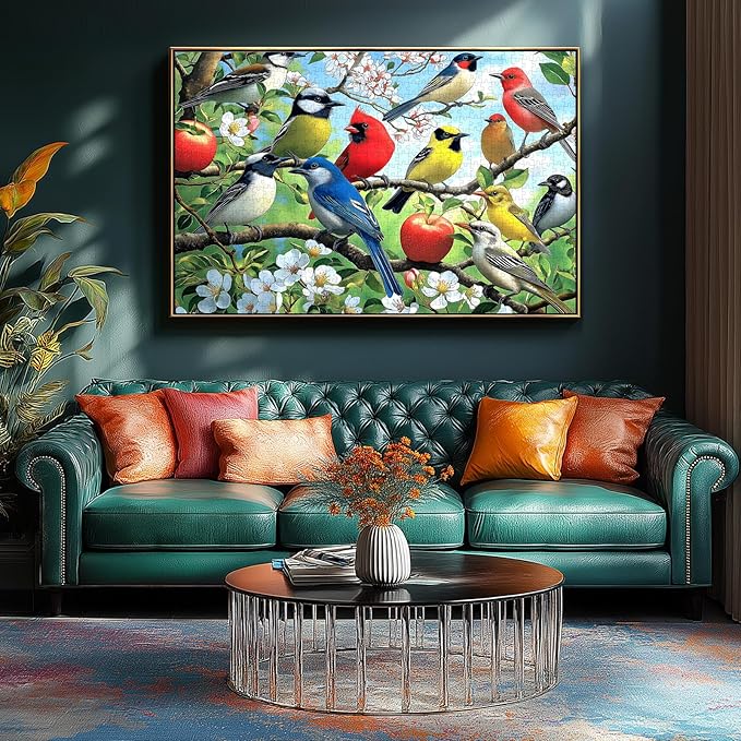 Flowers Birds 1000 Piece Puzzle for Adults Unique Puzzles for Adults 1000 Pieces Hummingbird Jigsaw Puzzles 1000 Pieces Family Challenging Puzzle (27.5"x19.6")